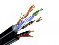 Кабель UTP-5e 4x2x0.5 + питание 2х0. 75мм²   ВНЕШНИЙ (1бухта/200м)