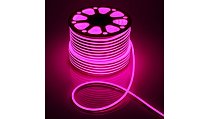 Гибкий неон круглый, D=16 мм, LED/м-120-SMD2835-220V, РОЗОВЫЙ (1бухта/50м) 